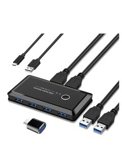 Buy USB 3.0 Switch, USB Switcher 2 Computers Share 4 USB for PC Mouse Keyboard Printer Scanner, USB KVM Switch Selector Compatible with Mac/Windows/Linux, with 1 PCS USB C to USB Adapter in UAE