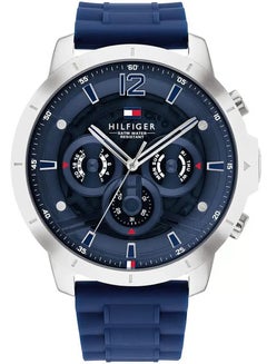 Buy Tommy Hilfiger Men's Watch, Stainless Steel Case and Silicone Strap, Color: Blue (Model: 1710489), Blue, Modern in Egypt