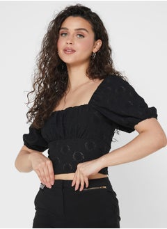 Buy Square Neck Puff Sleeve Top in UAE