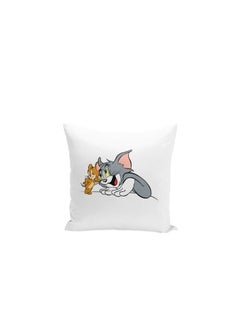 اشتري Square pillow with "Tom and Jerry" print, white, size 40x40 cm في السعودية