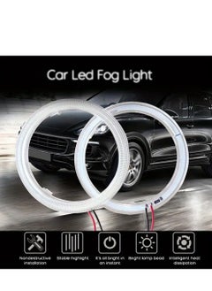 اشتري 2PCS 60mm COB  Halo Ring Car Motorcycle DRL Fog Light LED Headlight Bulb Lamp DC 12V في السعودية