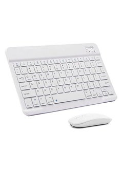 اشتري Arabic and English Bluetooth Keyboard and Mouse Combo Ultra-Slim Portable Compact Wireless Mouse Keyboard Set for IOS Android Windows Tablet Phone iPhone iPad Pro Air Mini في الامارات