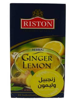 اشتري Ginger Lemon Tea Sachets | Herbal Tea | Pack of 20 Herbal Sachets في الامارات