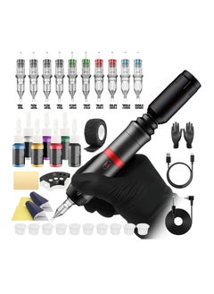 Buy Wireless Tattoo Gun, Wireless Tattoo Machine Kit with 10pcs Different Type Needles Cartridges Tattoo Gun Wireless for Tattoo Artist with Portable Carry Case,Tattoo Aftercare Bandage in UAE