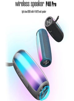 Buy Portable Bluetooth Speaker FM radio mod waterproof IPX6 stereo subwoofer TWS RGB boombox in Egypt