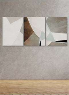 Buy Set Of 3 Framed Canvas Wall Arts Stretched Over Wooden Frame with an Abstract Design in Saudi Arabia