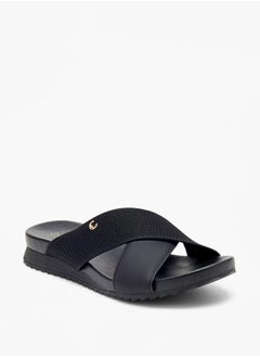 Buy Cross Strap Slip-On Flat Sandals in Saudi Arabia