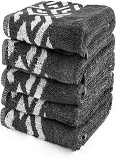 Buy Signoola Multi-Purpose Towel Set Of 3 Pcs 50 x 50 cm Grey Zizag Scot 100% cotton. in Egypt