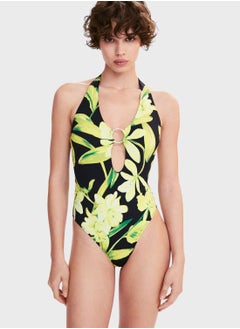 Buy Halter Neck Printed Swimsuit in UAE