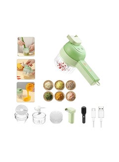 Buy 4 in 1 Handheld Electric Vegetable Cutter Set Portable Wireless Garlic Mud Masher Garlic Press and Slicer Set Multifunctional Electric Mini Food Processor with Brush for Ginger Peppers Onions Garlic in Egypt