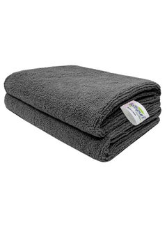 اشتري Microfiber Hair & Face Care Bath Towel 2 Pc 40X60Cm 340 Gsm Grey Ultra Absorbent Super Soft & Comfortable Quick Drying For Men & Women Daily Use Pack Of 1 Extra Large Size Unisex في الامارات