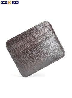 Buy The Top Layer Cowhide Zero Wallet, Retro Unisex Coin Purse, Pure Color Card Holder, Can Be Used For Storing Public Transportation Cards, Bank Cards, Credit Cards, Banknotes, And Driver'S Licenses in Saudi Arabia