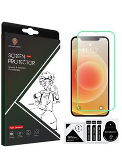 Buy Mobile Screen Protection Tempered Glass 9H with Luminous Edges for iPhone 12 Pro Max with Lens Protector in UAE