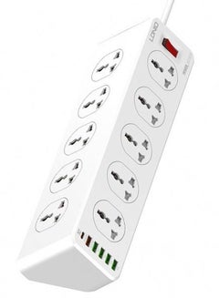 Buy Slope Design Power strip with 10-Outlet Surge protector power sockets 6 USB Ports 30W PD QC Fast charging adapter sockets 2-meter heavy-duty power Extension Cord in UAE