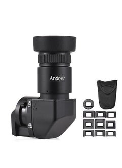 اشتري Andoer Camera Viewfinder 1.25X/ 2.5X Magnification Right Angle Viewfinder with 10 Mounting Adapters Replacement for Canon Nikon Pentax Olympus Leica Fujifilm DSLR Camera في الامارات