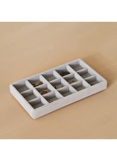 اشتري Velour 15-Compartment Jewellery Tray for Rings and Earrings 21.6 x 2.4 x 12.2 cm في السعودية