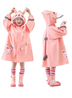 اشتري Kids RainCoat, Reusable Children's raincoats, 3D Cartoon Kids Rain Jacket with Storage Backpack في السعودية