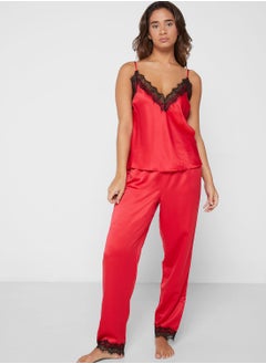 Buy Cami & High Waist Pyjama Set in UAE