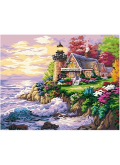 Buy Paint by Number for Adults Beginner Students Kids, Ideal Gift Choice, DIY Acrylic Paints for Room Décor Seaside Castle, Without Frame 40 * 50CM in Saudi Arabia