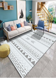 Buy Warm Luxurious Modern Printed Rectangular Anti-Slip Carpet 140x200cm in UAE