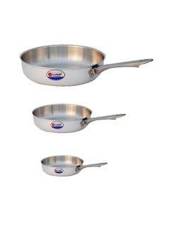 Buy Frying pan Set Stainless handles 3 pcs Aluminium El Gawhara16 / 20 / 26 in Egypt