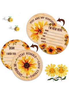 Buy Pack Of 2 New Baby Birth Announcement Sign Hello World Newborn Sign With Marker Baby Boy Girl Sunflower I New Here Newborn Sign For Hospital Baby Shower Birthday Gifts 7 Inch Round in UAE