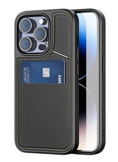 Buy DUX DUCIS Case for iPhone 14 Pro Max Case Wallet with Kickstand and Credit Card Holder Compatible with MagSafe Leather Heavy Duty Protective Case Cover (Black) in Egypt