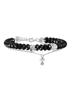 اشتري Women's Double Chain Bracelet Of Luck With Black Spinel في الامارات