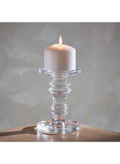 اشتري Ezra Clear Glass Candle Holder 11 x 15.5 x 11 cm في السعودية