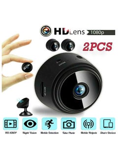 Buy 2 PCS Mini Wireless WiFi Camera,Camera with Audio and Video Live Feed,with Cell Phone App Wireless Recording,1080P HD Hidden Spy Cameras with Night Vision,Tiny Cameras for Indoor/ Outdoor in Saudi Arabia
