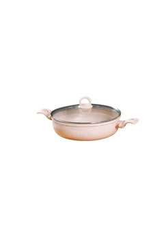 Buy Smoky Aluminum Induction Nonstick Shallow Casserole With Glasslid 28Cm in UAE