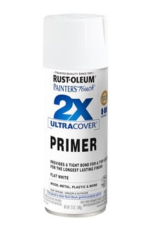 Buy Rust-Oleum 2X Ultra Cover Primer - Flat White, 12oz, Spray Paint, Surface Preparation in UAE