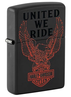 Buy Zippo 48983 218 Harley Davidson Black Matte Windproof Lighter in UAE