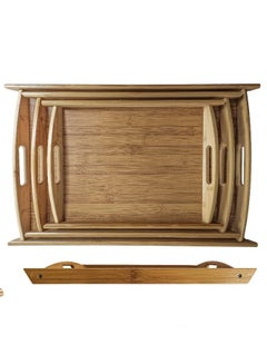 Buy Wooden Serving Set 3 Piece Different Sizes in Saudi Arabia
