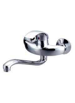 Buy Wall Mounted Single Lever Kitchen Sink and Basin Mixer With Swivel Spout HWSA6106 in UAE