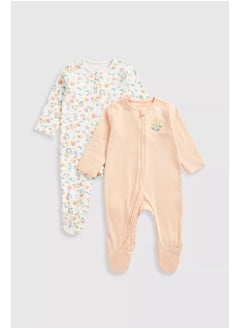 اشتري Floral Garden Zip-Up Baby Sleepsuits - 2 Pack في الامارات