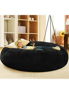 اشتري Chill Super Soft Cocoon Velvet Bed Bean Bag Black في الامارات