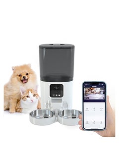 اشتري 6L Automatic Feeder for Cats and Dogs, Wi-Fi Smart Pet Feeder Voice Recorder Pet Feeder Portion Control Cat Feeder App-Controlled Feeder Scheduled Pet Feeder Smart Feeder Up to 15 Meals per Day في السعودية