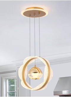 Buy Single Pendant Light Dining Room, Small LED Gold Modern Pendant Light Fixtures for Kitchen Island Table, Adjustable Color Temperature Acrylic Pendant Lamp bedroom in UAE