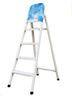 Buy Ladders Premium Quality Highly Durable Steel Ladder 4 Steps - White in UAE