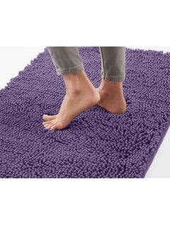 اشتري Bath Rug 50*80CM Thick Soft Absorbent Chenille Rubber Backing Bathroom Rugs Microfiber Dries Quickly Machine Washable Mats Plush Durable Rug Bathtub and Shower Floor Purple في السعودية