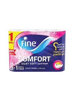 Buy Fine Comfort - 2 Ply Toilet Tissue Paper - 6 Rolls in UAE