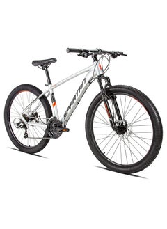 Buy Spartan Calibre Hardtail Mountain Bicycle| Lightweight alloy frame & rims | Gear | Disc brakes | Front Suspension Bike and Shimano Shifters | Silver | Size 27.5 Inches in UAE