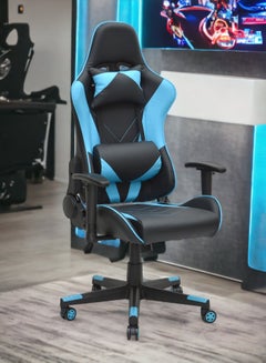 اشتري كرسي ألعاب فيديو من Modern Design Best Executive للكمبيوتر مع ظهر مستلق بالكامل ومسند للرأس ومسند للقدمين للكبار (1006-BLUE / BLACK) في الامارات