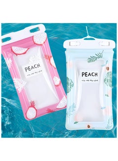 Buy 2 Pic Waterproof Phone Case, Portable PVC Material Floating Phone Pouch Waterproof Cover Good Sealing Phone Bag Accessories for Water Sports Swimming Universal Waterproof airbag floating phone Case in UAE