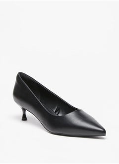 اشتري Women's Solid Slip-On Pumps with Kitten Heels في السعودية