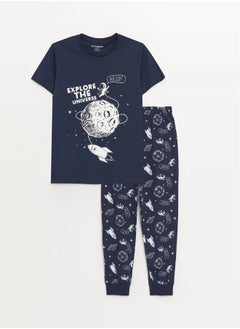 اشتري Crew Neck Printed Short Sleeve Boy's Pajamas Set في مصر