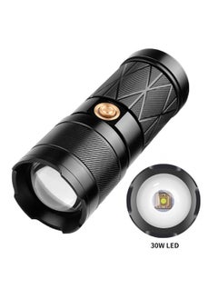 اشتري 6600mAh 30W Rechargeable Powerful Laser Flashlight Black في السعودية