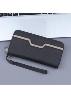 Buy Canvas Handbag Men's Wallet Long Zipper Clutch Bag Men's Mobile Phone Bag Men's Large Capacity Wallet Wrist Strap in Saudi Arabia