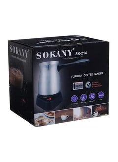 Buy Sokany Stainless Steel Turkish and Greek Coffee Maker Portable Waterproof Electric Coffee Maker Pot Water Heater for Home, 500ml, Model SK-214 (Multi-Colour), Stainless Steel in Egypt